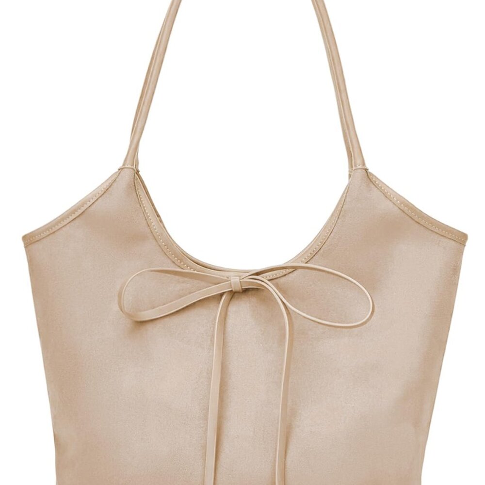 Vintage Suede Hobo Bag Slouchy Shoulder Tote Large Capacity Satchel Purse - Picture 1 of 8